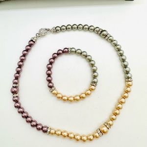 Ombré Glass pearl necklace & bracelet